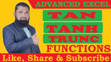 Math and Trigonometry Functions in Excel tan tanh trunc