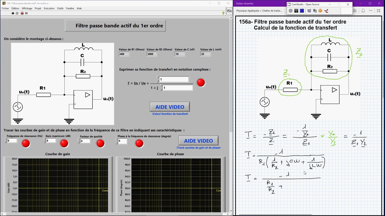 156a Filtre passe bande actif du 1er ordre Calcul fonction de — free download
