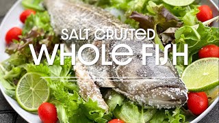 Salt Crusted Whole Fish #fish #seafood #recipe