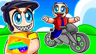 Pretending To Be A NOOB In Roblox Bike Obby Then Used A $100,000 Bike!