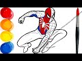 How to draw spiderman drawing and coloring pages  tim tim tv