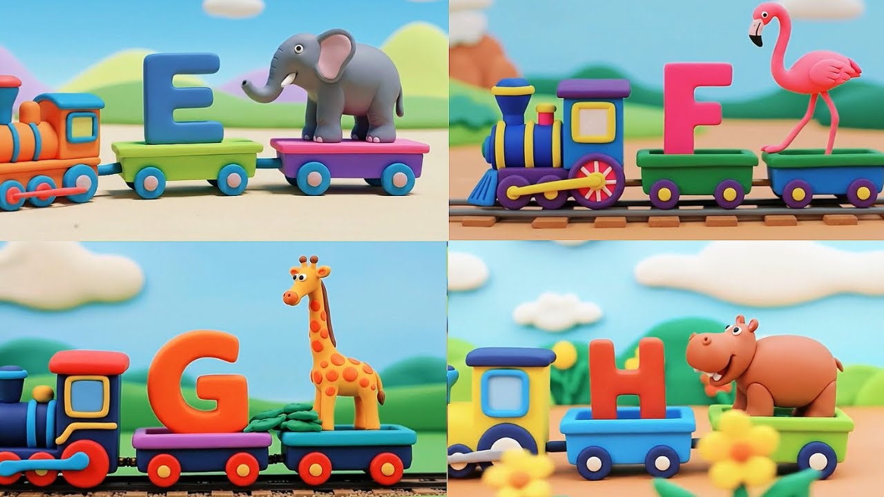Alphabet Train Adventure 🚂  | Learn ABC with Colorful Animals A–Z | Kids Learning Fun