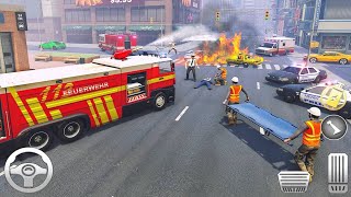 Jugando Juegos de Camiones Bomberos al Rescate - Real Fire Truck Driving Simulator screenshot 3