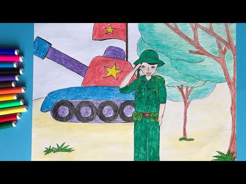 Vẽ Tranh Đề Tài Anh Bộ Đội Cụ Hồ | Vẽ Chú Bộ Đội Đơn Giản | Vẽ Chân Dung Chú  Bộ Đội - Youtube