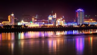 Вид с Благовещенской набережной на Хэйхэ (ночь)