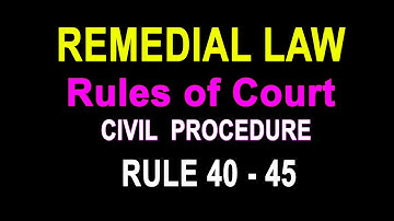 Audio Codal: Rules on Civil Procedure of the Philippines - RULE 40 to 45 #audiocodal #realhumanvoice