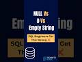 SQL NULL vs 0 vs Empty String: Stop This Mistake!
