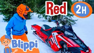 Blippi's Red Snowmobile - Super Fast Vehicle | Blippi | Kids Songs | Moonbug Kids