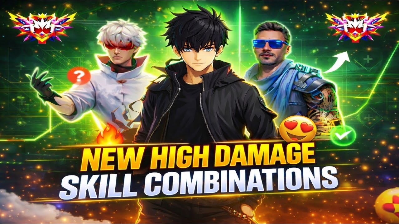 Free Fire Cs Rank High Damage Character Combination || cs rank best character combination 