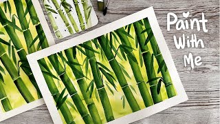 Watercolor Tutorial, Painting Bamboo Trees In Simple Steps