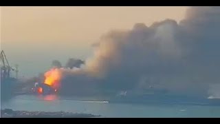 Zniszczony Rosyjski Okręt Desantowy. Destroyed Russian Amphibious Assault Ship.