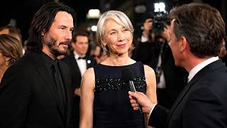Alexandra Grant Blushed When A Reporter Called Her Keanu Reeves's Partner.