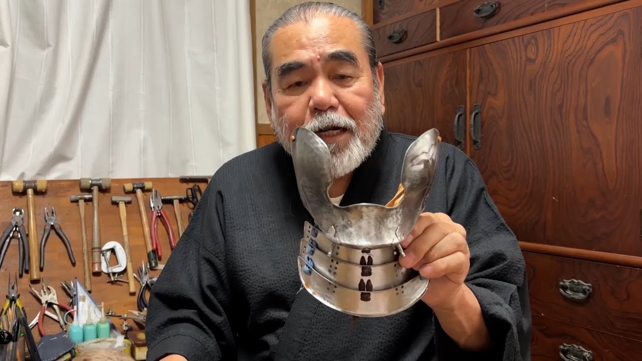 甲冑師　熱田 伸道　半頬（猿頬）の制作