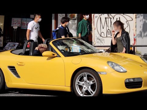 一度ナンパを断った女、高級車（オープンカー）を見て態度豹変【説教ドッキリ】part2