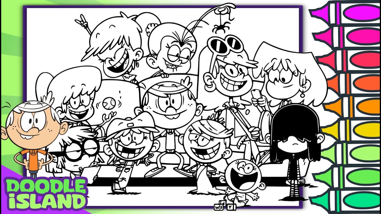 The Loud House Coloring Book Page | Lincoln Loud & All 10 Sisters