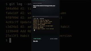 How to find which AI change broke your code (git log + git show)