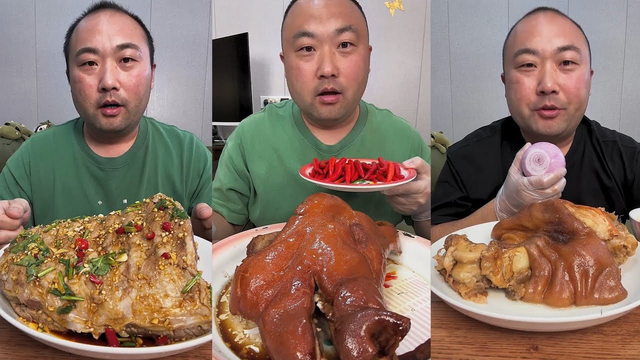 Yummy #05:Eat braised pork belly roll 🥐 intestine belly fried squid 🦑 