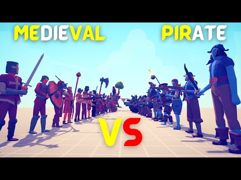 MEGA Medieval Team VS MEGA Pirate Team!  - TABS