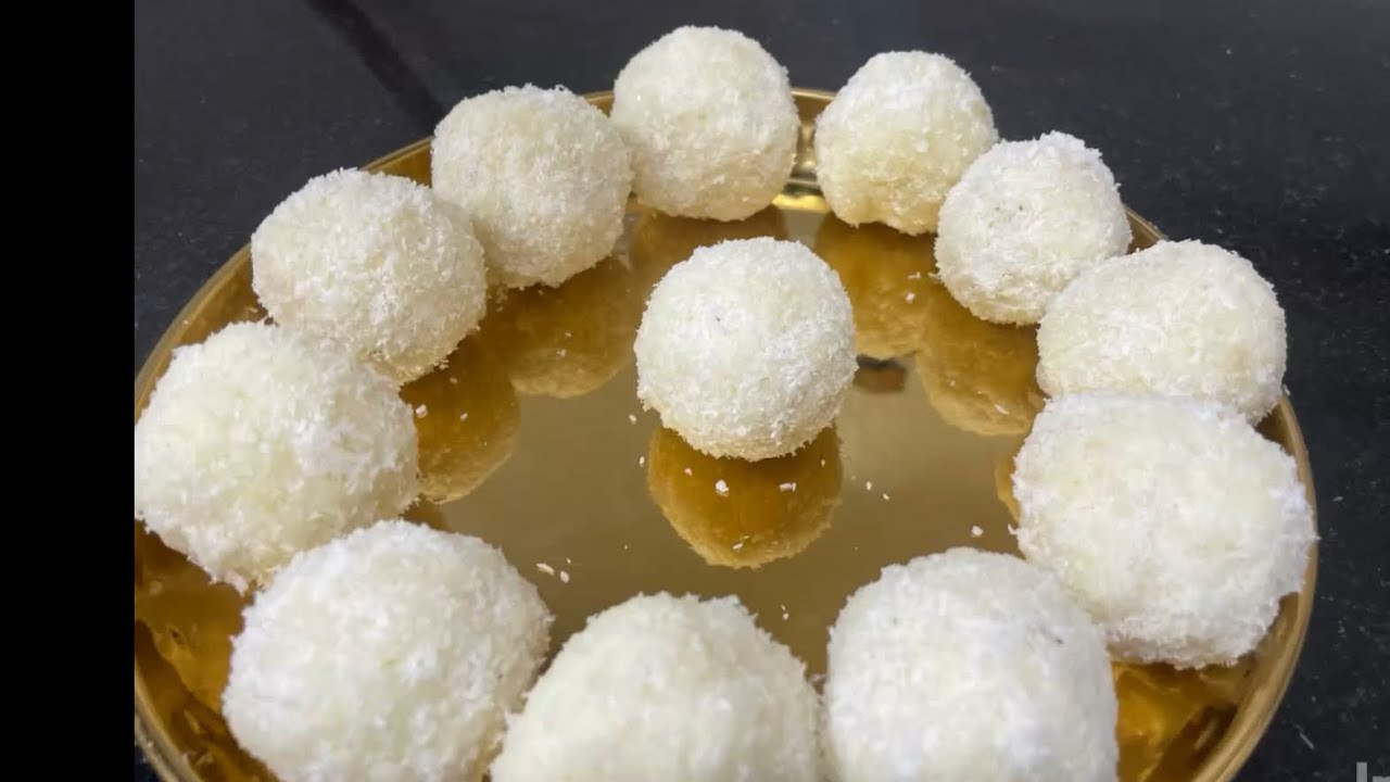 homemade coconut ladoo , Indian sweet, 