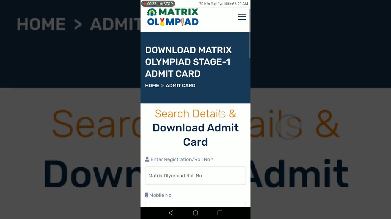 matrix olympiad stage 1 2023 admit card 😉😉🤣 download 