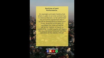 Doctrine of Part Performance : Civil Law | Law Requisites Ph #Shorts