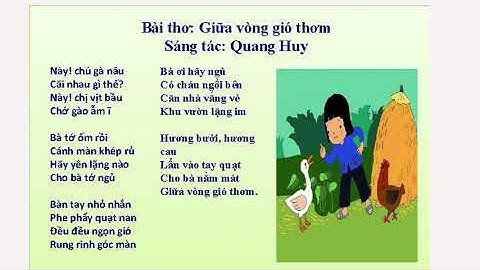 BÀI THƠ " GIỮA VÒNG GIÓ THƠM" - CHỦ ĐỀ GIA ĐÌNH....Những Bài Thơ Hay Dành Cho Trẻ Mầm Non.