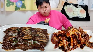 뜯어야 제맛 LA갈비 양념게장 환상의 콜라보(ft.계란후라이)리얼먹방 I LA Galbi I Spicy Marinated Crab I MUKBANG I ASMR I Kfood