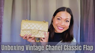 vintage rare chanel patchwork flap bag unboxing