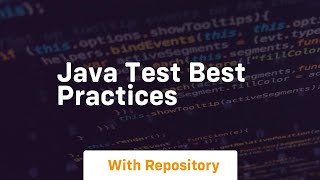 java test best practices