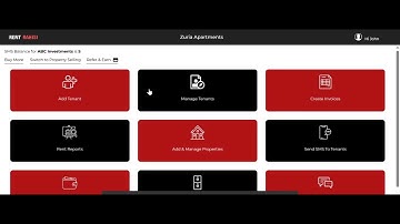 Managing users, adding tenants, managing tenants, water readings, creating invoices on Rent Rahisi