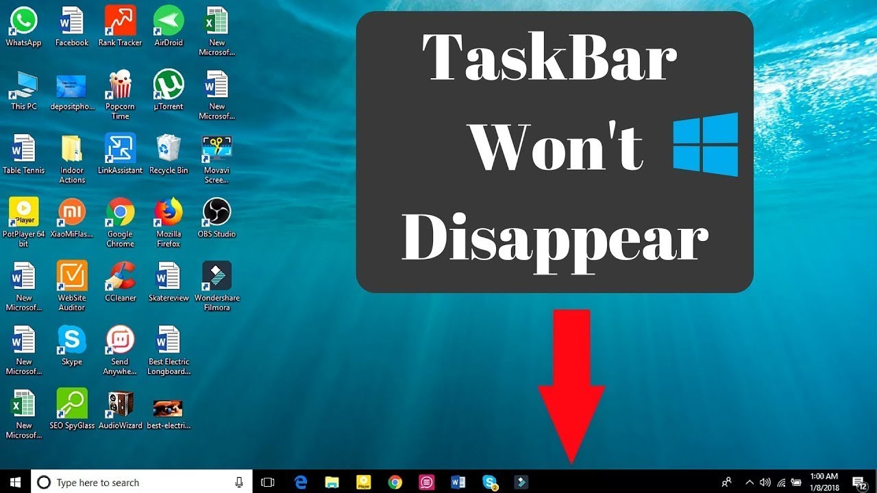 How To Fix Taskbar Still Show In Full Screen Youture Or Any Video