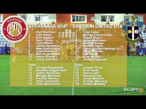 MATCH HIGHLIGHTS: Stevenage U18 vs Sutton United U18 FA Youth Cup 2nd Round 17/11/21