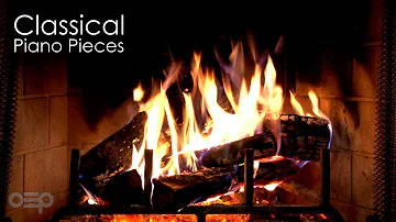 Classical Piano Music & Fireplace 24/7 - Mozart, Chopin, Beethoven, Bach, Grieg, Schumann, Satie