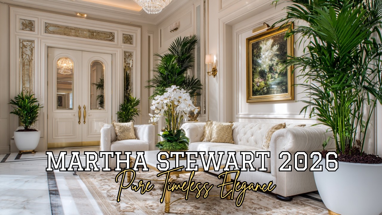 Декор для дома от Марты Стюарт, 2026 год | Элегантные идеи для прихожей и гостиной в мягких нейтр...