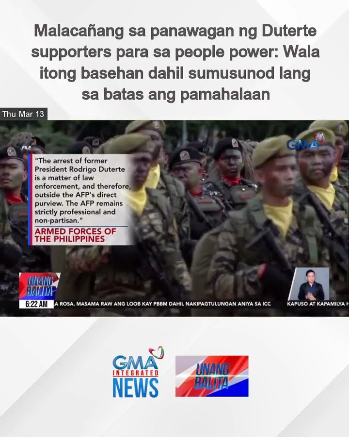 Malacañang sa panawagan ng Duterte supporters para sa people power – Wala itong... | Unang Balita