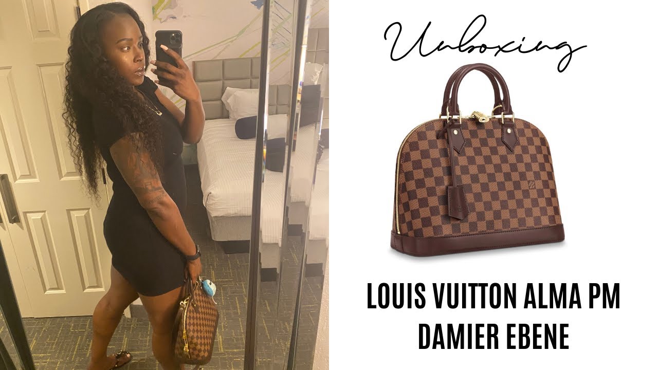 Louis Vuitton Alma PM Damier Ebene Satchel Bag Brown