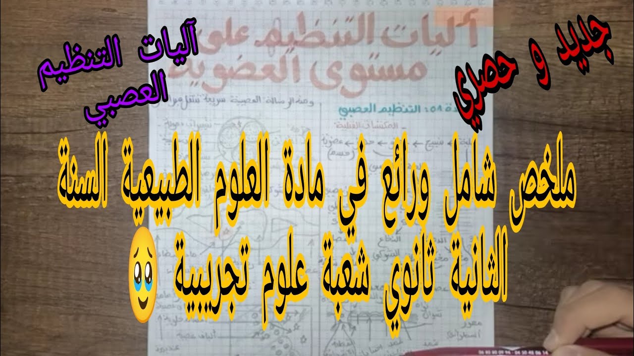 ملخص رائع في مادة العلوم الطبيعية للسنة الثانية ثانوي علمي/التنظيم العصبي