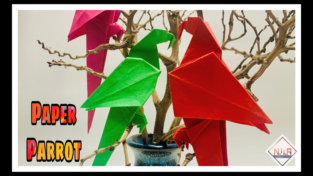 Cách gấp con vẹt bằng giấy origami | Origami VN