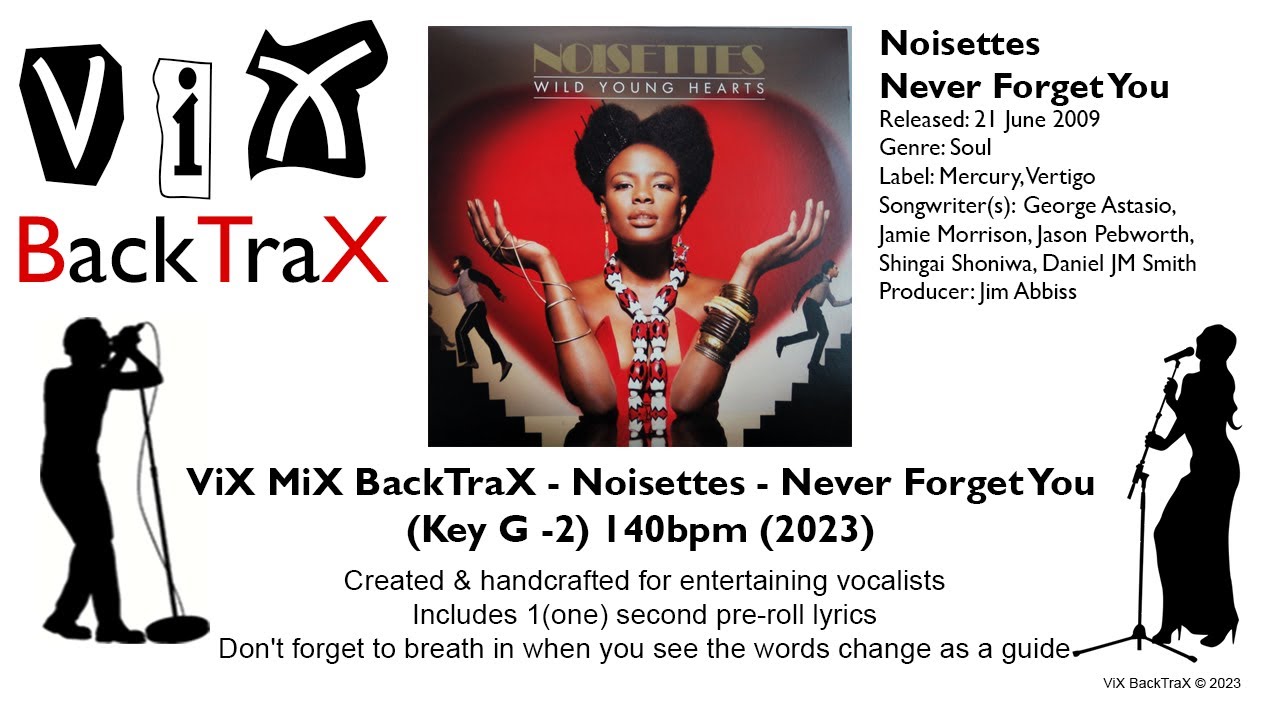 Noisettes - Never Forget You (Key G -2) 140bpm (2023) (Original NON VOCAL Master) Karaoke Noisettes - Never Forget You (Key G -2) 140bpm (2023) (Original NON VOCAL Master) Karaoke