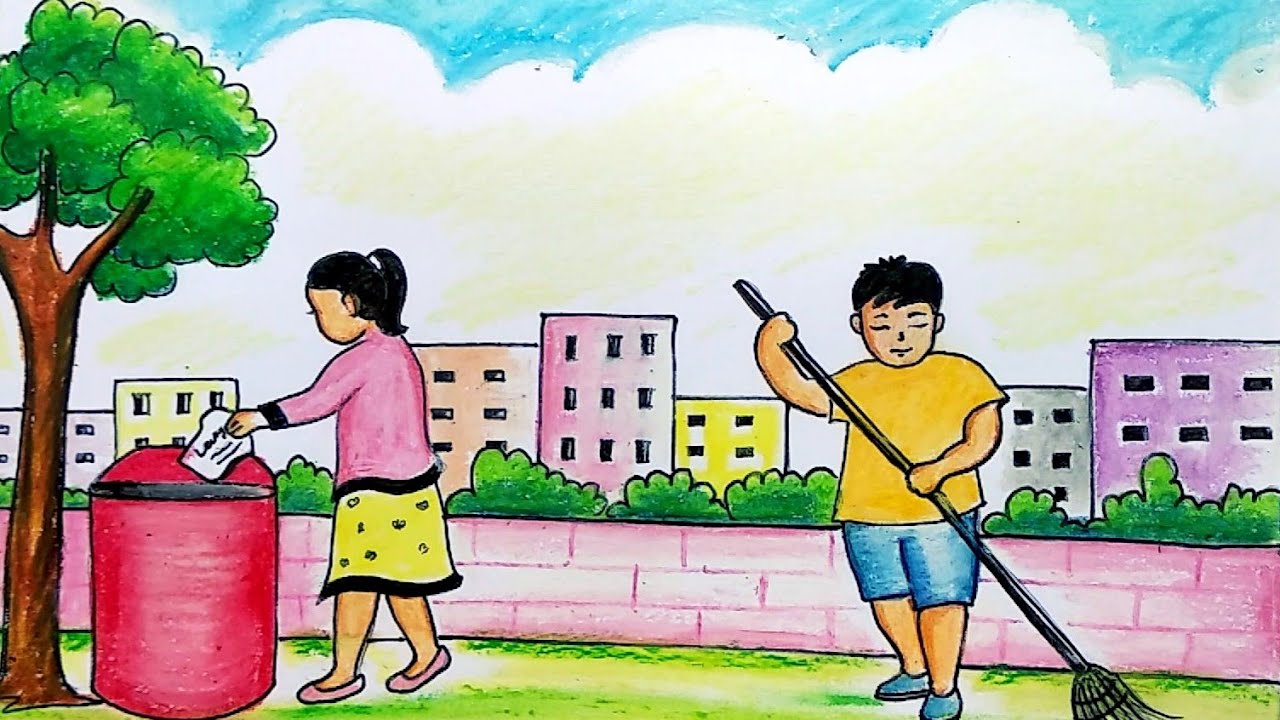 Clean India drawing painting | swachh bharat abhiyan painting - YouTube