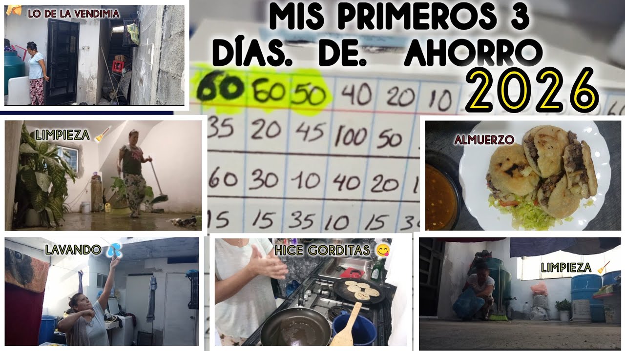Primeros días de ahorro 💰💰2026 +Almuerzo + limpieza + lavando