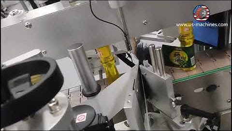 Cone shape round bottle vertical automatic labeling machine testing video