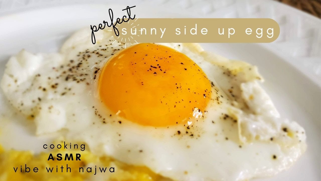 real sound | how to make eggs over easy without flipping them | 실제 소리 | sunny side up eggs