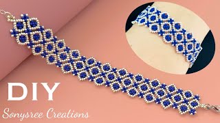 Seed beads checkered Bracelet || DIY beaded bracelet