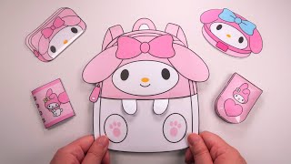 [ Paper Diy ] School Bag My Melody Sanrio Blind Bag ASMR