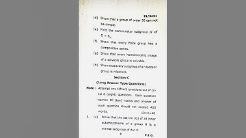 M.Sc.(Math), Sem.-1st, ||Paper- Group theory PYQ||, MGKVP.