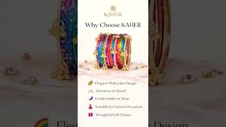 Kaher Kashmiri Glass Bangle with gunghro Set for Women| Festival, Wedding, and Party (Set Of 16)