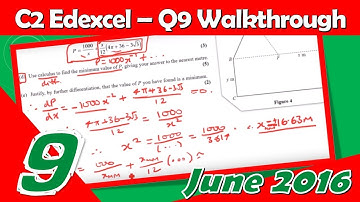 C2 Edexcel June 2016 | Question 9 Walkthrough | Differentiation: Compound Area