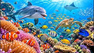 🐬 Amazing Underwater World! Dolphins, Sea Turtles and Colorful Fish in a Vibrant Coral Reef | 4K