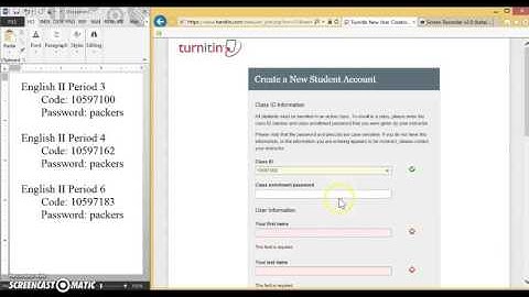 TurnItIn.com Account Creation